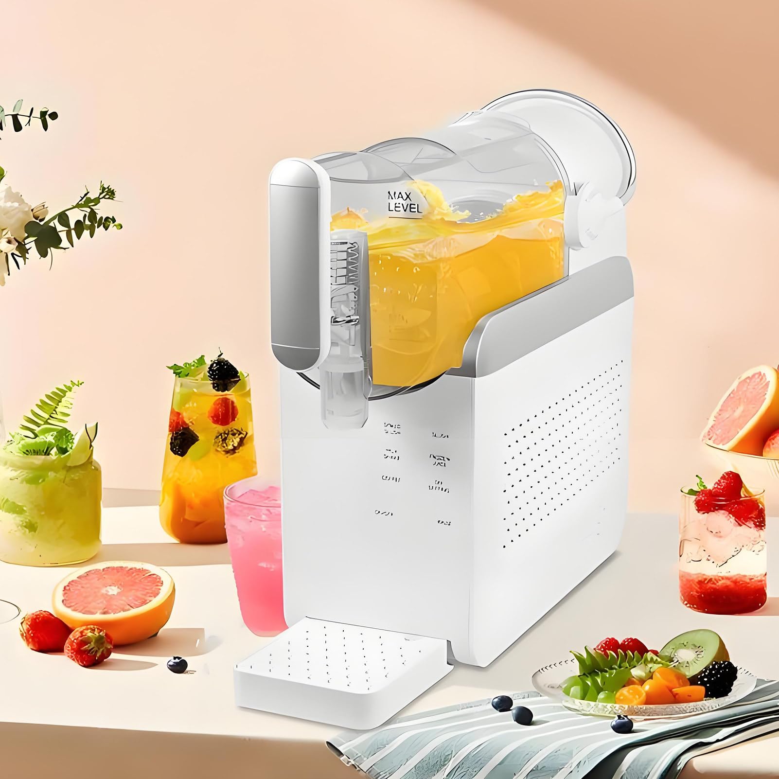 EpyGnom Slushie Machine No Ice Needed, Slushy Machine for Home with Auto-Clean, 240W Quick Fro-zen Drink Maker with 6 Preset Programs, for Margaritas, Frappés, Milk Shake and More White