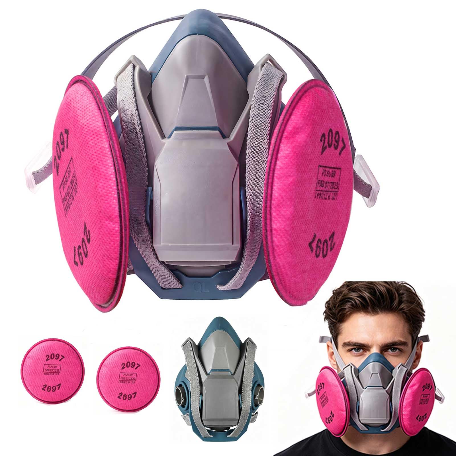 Half Face Respirator Mask 6502QL -Reusable Spray Paint Respirator, Quick Latch Sanding Respirator with 2097 Filter, Adjustable Gas Mask, Half Face Dust Masks for Spray, Gas, Fume, Dust,Vapor,Build — image 1