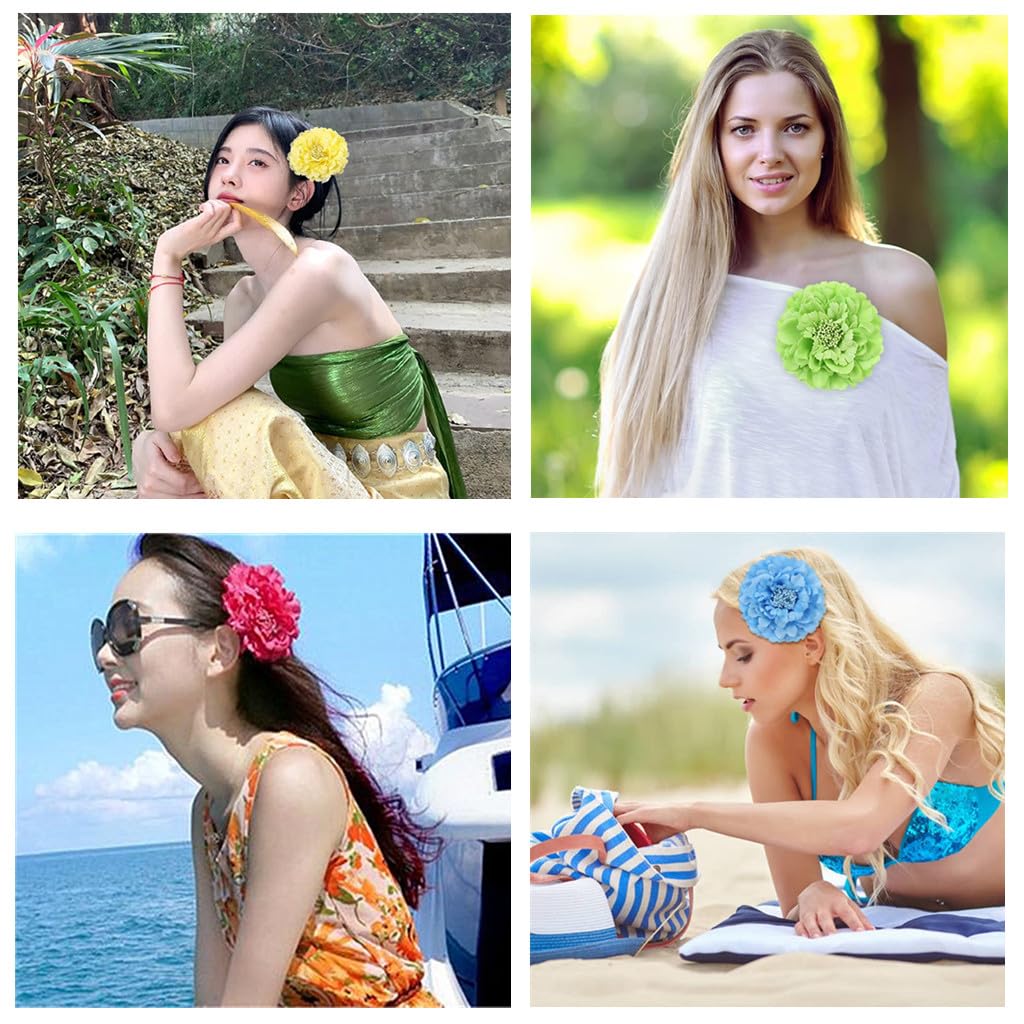 ALIMITOPIA Flower Hair Clip Fabric Artificial Peony Flower Hairpin Barrette Brooch Headdress Bobby Pins Headwear Hair Accessories for wedding Party supplies(Peony Style;4.3 inches;6pcs) - Image 7