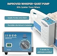 Vista 3 de Kekoy Almohadilla de colchón de presión de aire alterna, prevención de llagas en la cama, cubrecolchón de cama de hospital con bomba silenciosa