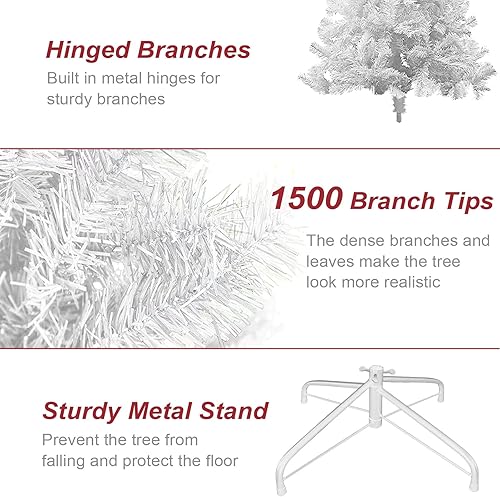 Miniatura 3 de Árbol de Navidad Premium - pino artificial con soporte de metal sólido y 100 decoraciones