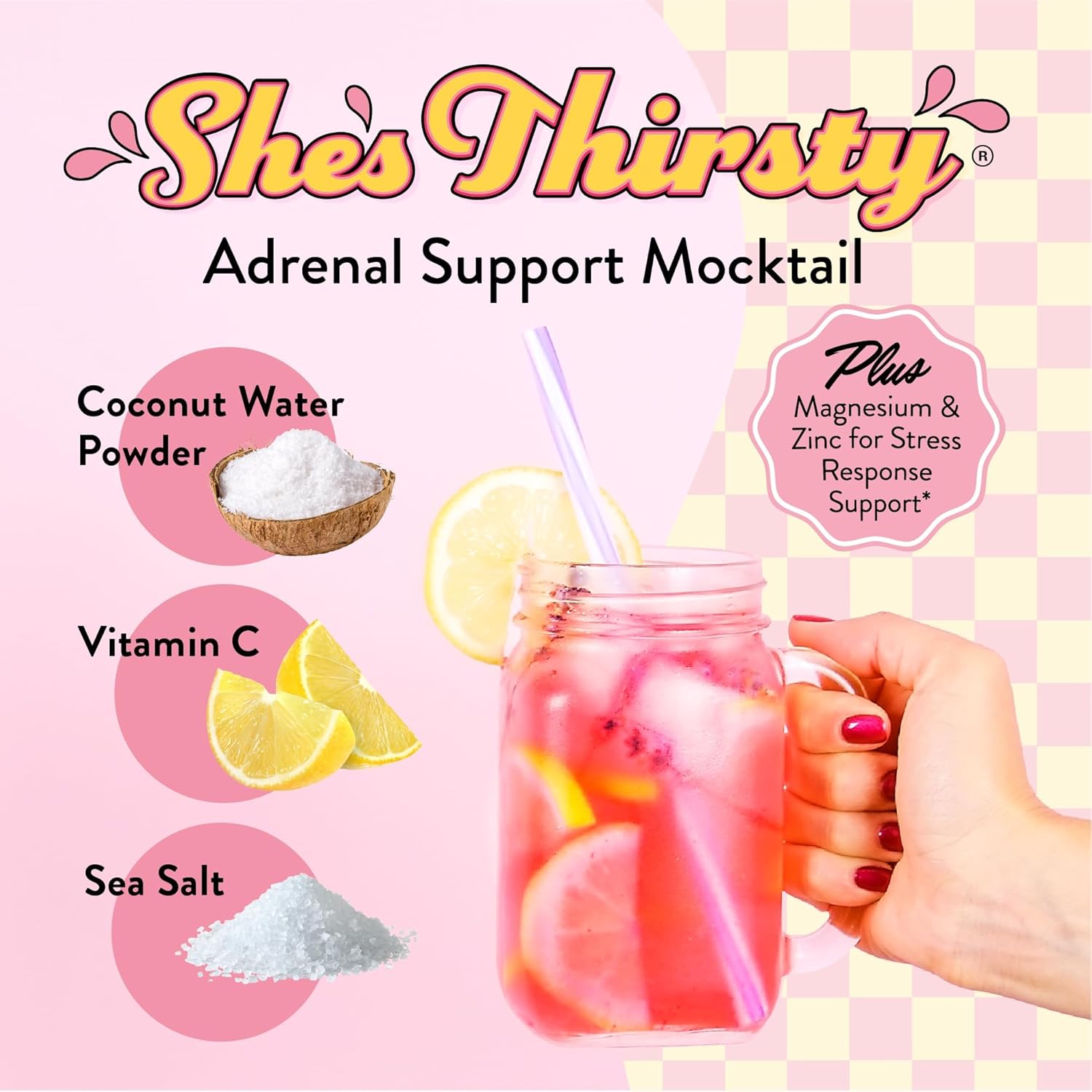 Legendairy Milk She’s Thirsty – Strawberry Lemonade, Hydration Packets | Cortisol Supplement for Stress Relief & Adrenal Support | Coconut Water Electrolytes Powder, No Sugar Added 18 ct - Image 3