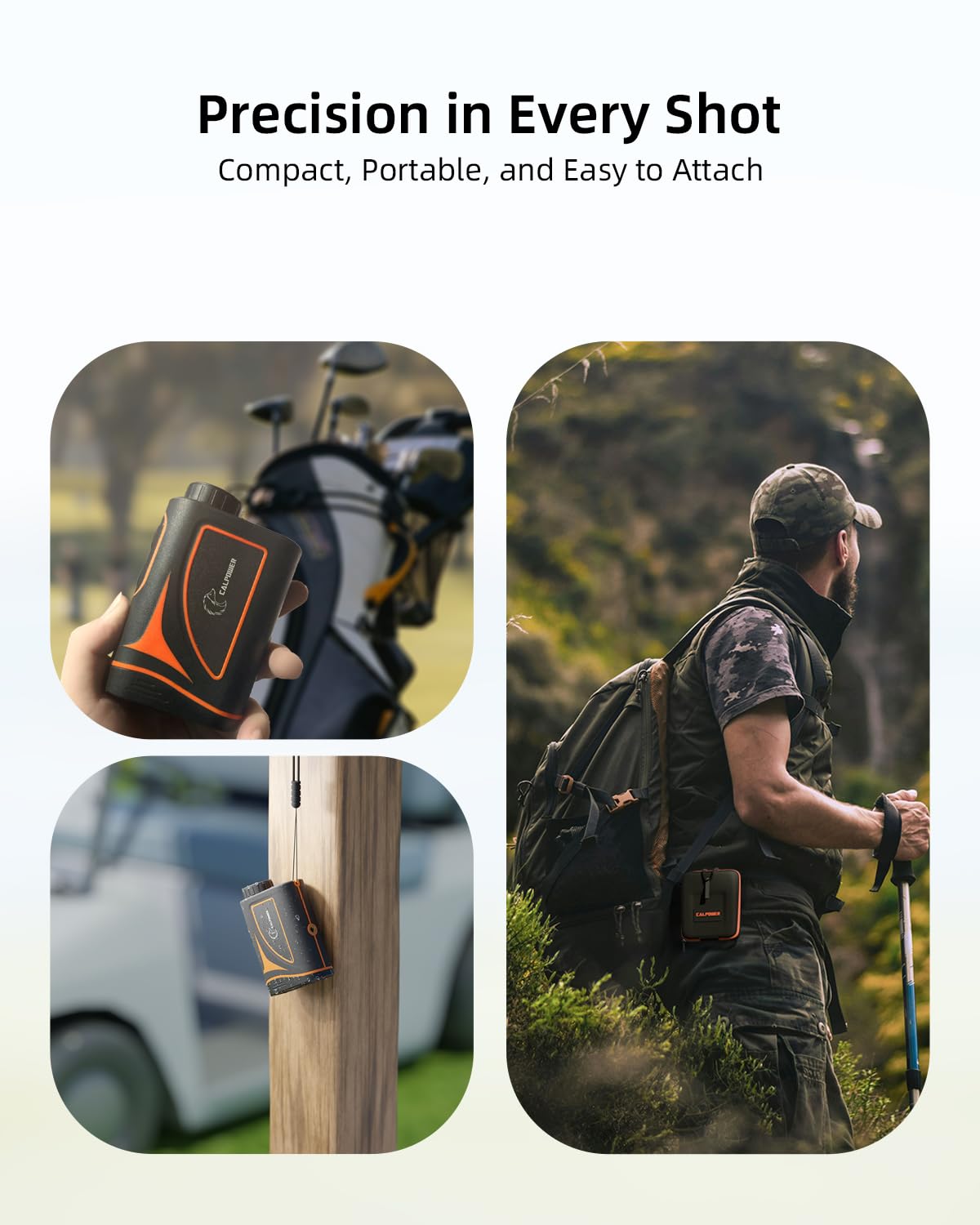 Télémètre de golf et de chasse avec batterie rechargeable, télémètre laser camouflage 5/1200Y grossissement 7x, distance/angle/vitesse/balayage multifonction étanche avec étui