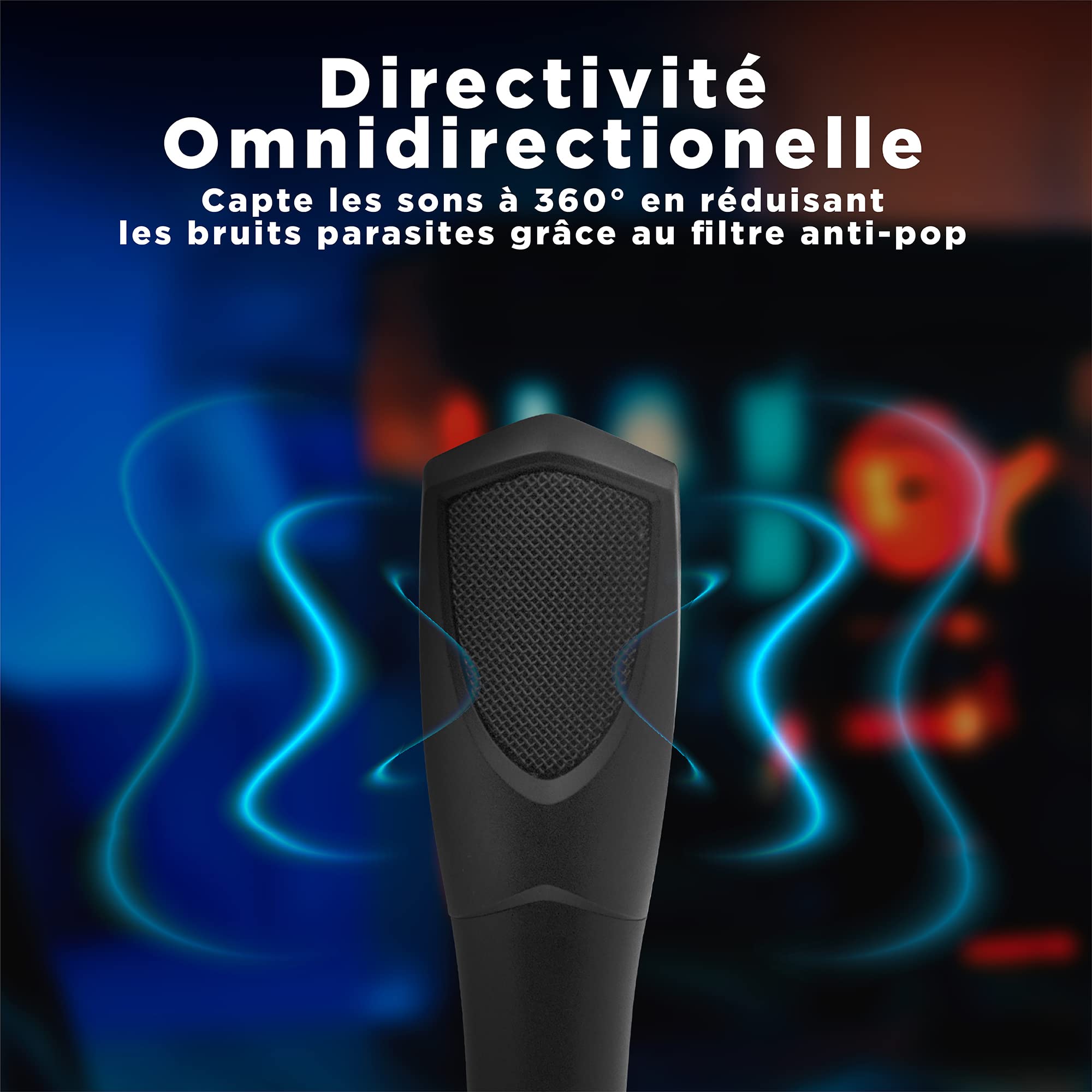 T'nB Tnb Influenza Microfono Omnidirezionale A Condensatore, Suono Di Qualità per Desktop, Ideale per Streaming, Youtuber, Podcast - Nero