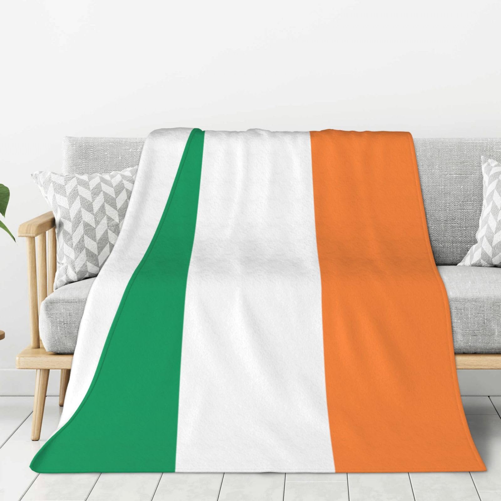 Couverture flanelle drapeau irlandais ultra douce pour stopper le froid sur le lit