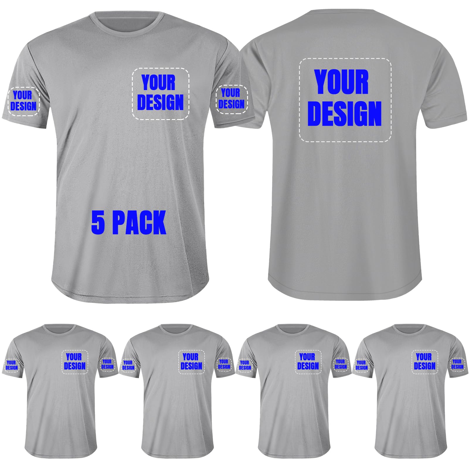 Custom Shirt, Custom Shirts Men Workout Shirts Dry Fit Moisture Wicking Short Sleeve Athletic Work T-Shirts