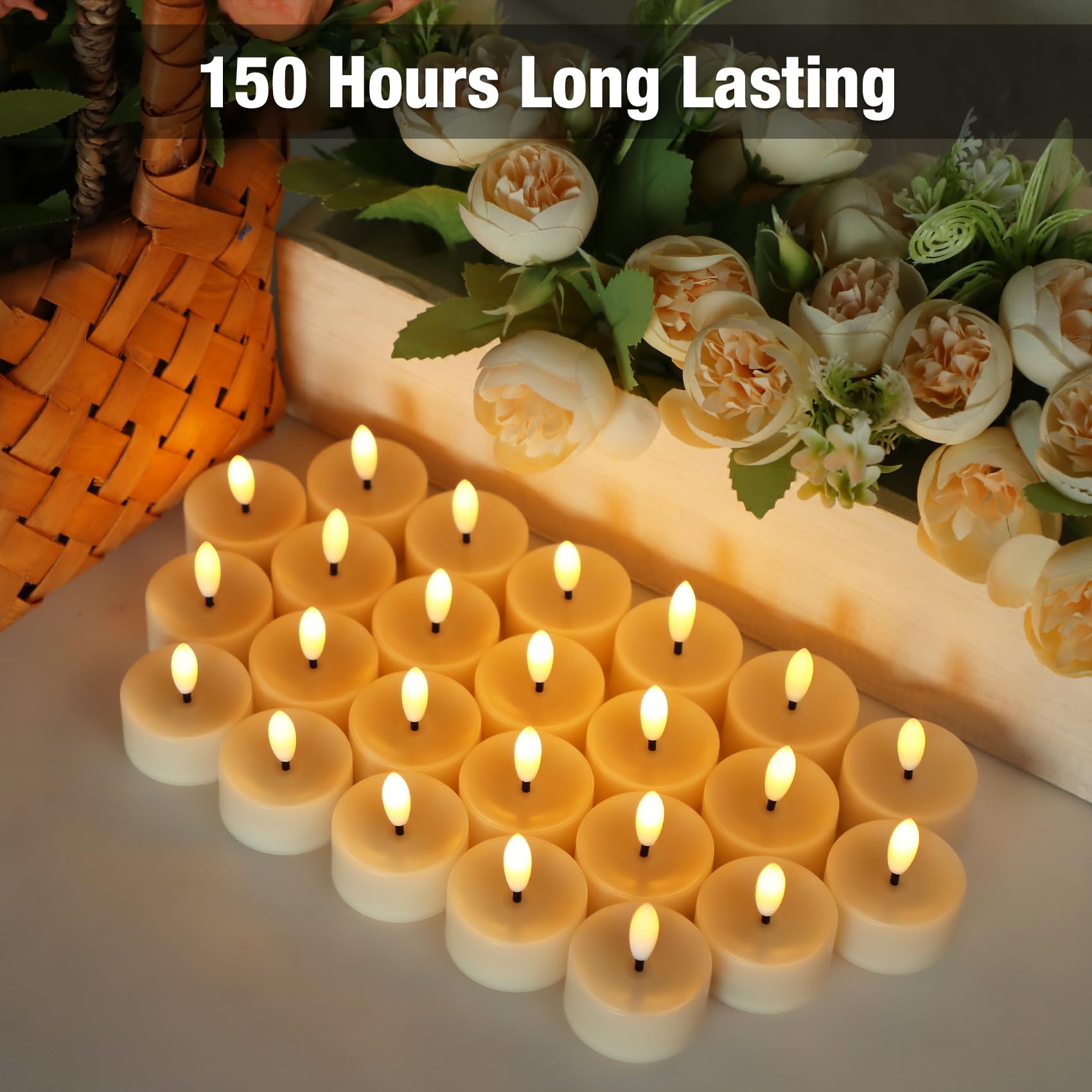 Confezione da 36 lumini a LED senza fiamma, realistici, tremolanti, elettrici, con stoppino 3D, a batteria, per matrimoni, festival, feste, decorazioni per la casa