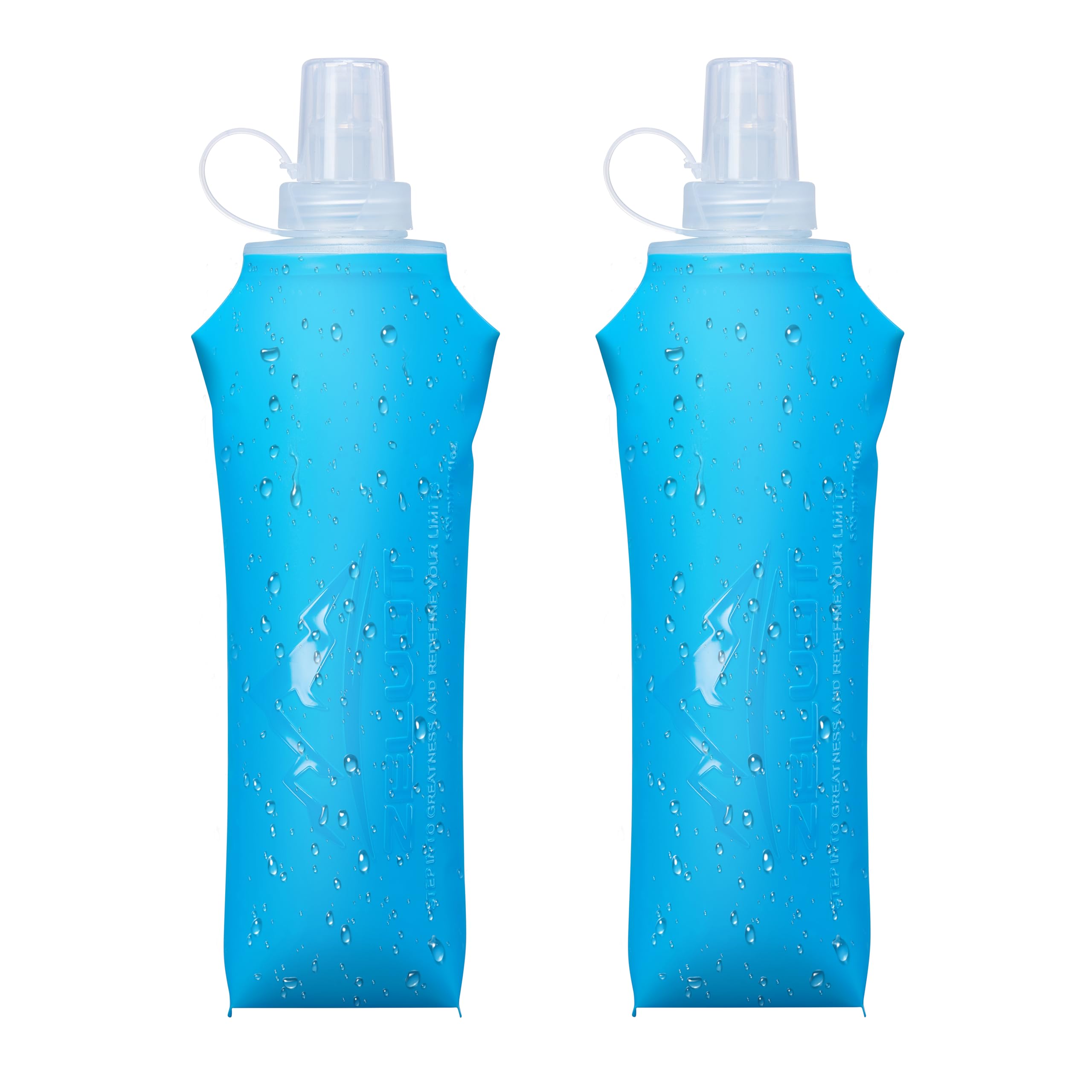 Zelvot Faltbare Wasserflasche mit Laufweste, TPU, 500 ml, 2 Stück