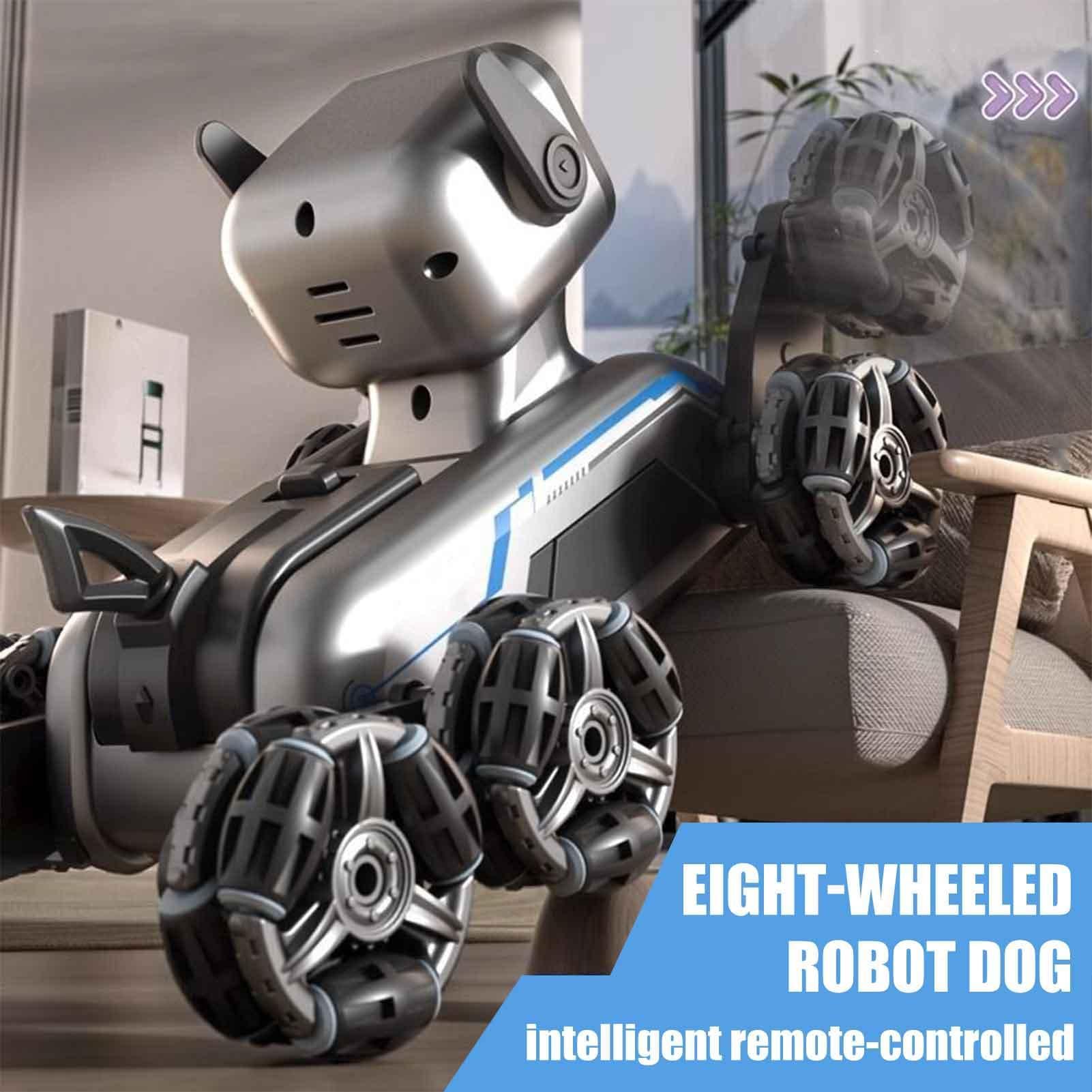 Robot de perro inteligente con control remoto, robot de perro inteligente | ocho ruedas para niñas, niños, sala de estar