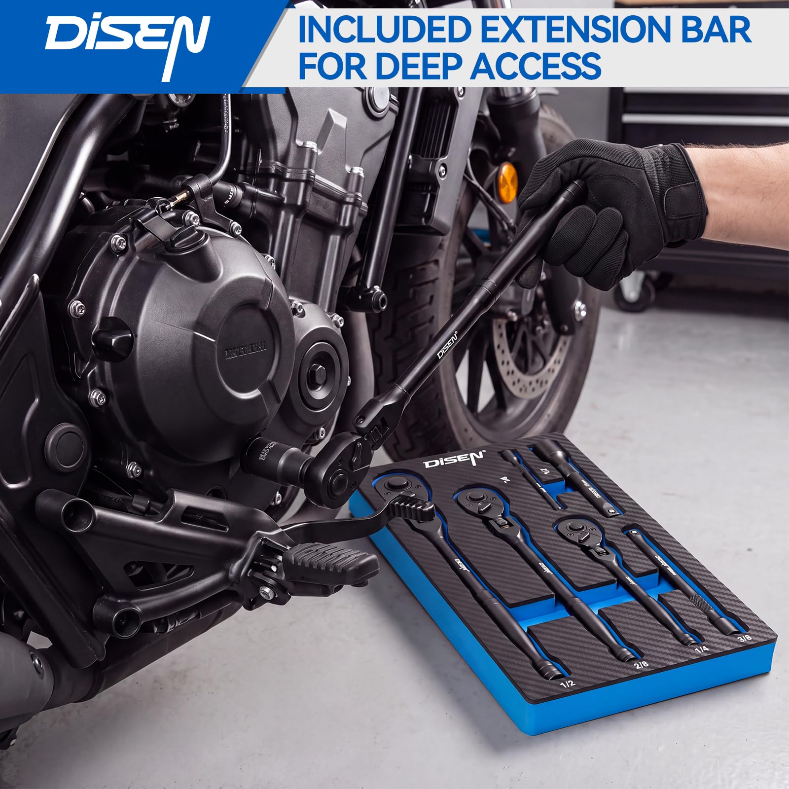 DISEN Flex Head Ratchet Set - 3 Piece Drive Set -6