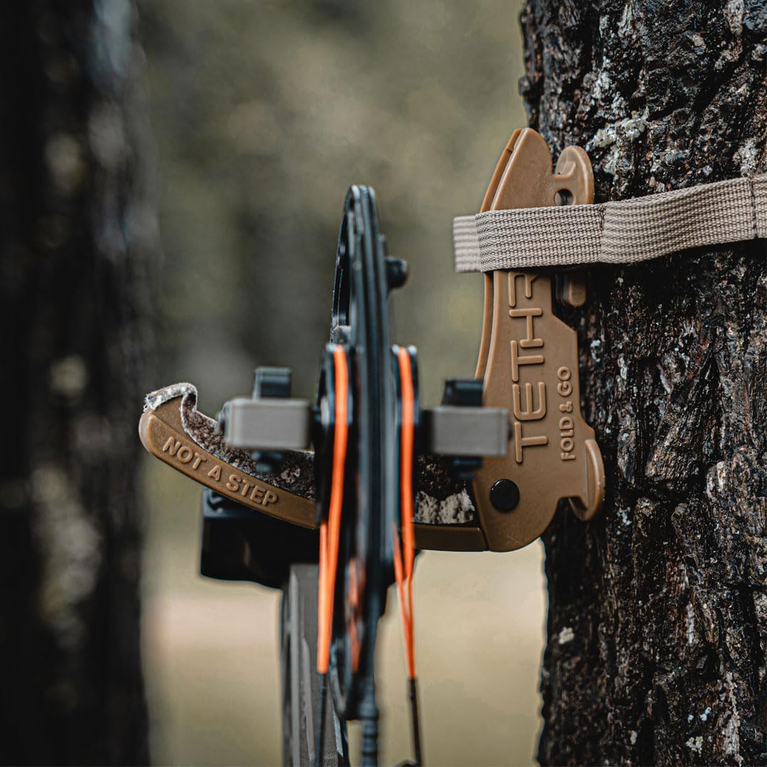 Tethrd Fold N Go Saddle Hunting Gear Accessory Hook - Super Strong and Lightweight - Ideal for Hanging a Bow, Rifle, Backpack, or use as a Rifle Rest