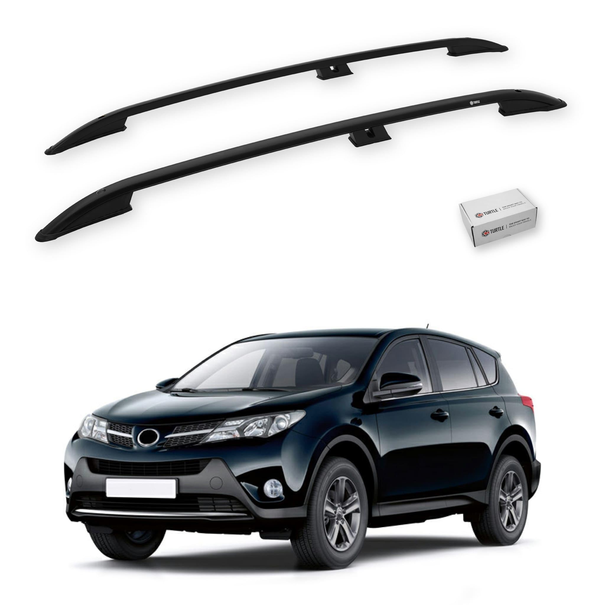 TURTLE Barres de Toit Crown compatibles avec Toyota Rav4 (Xa40) 20132018 | Noir