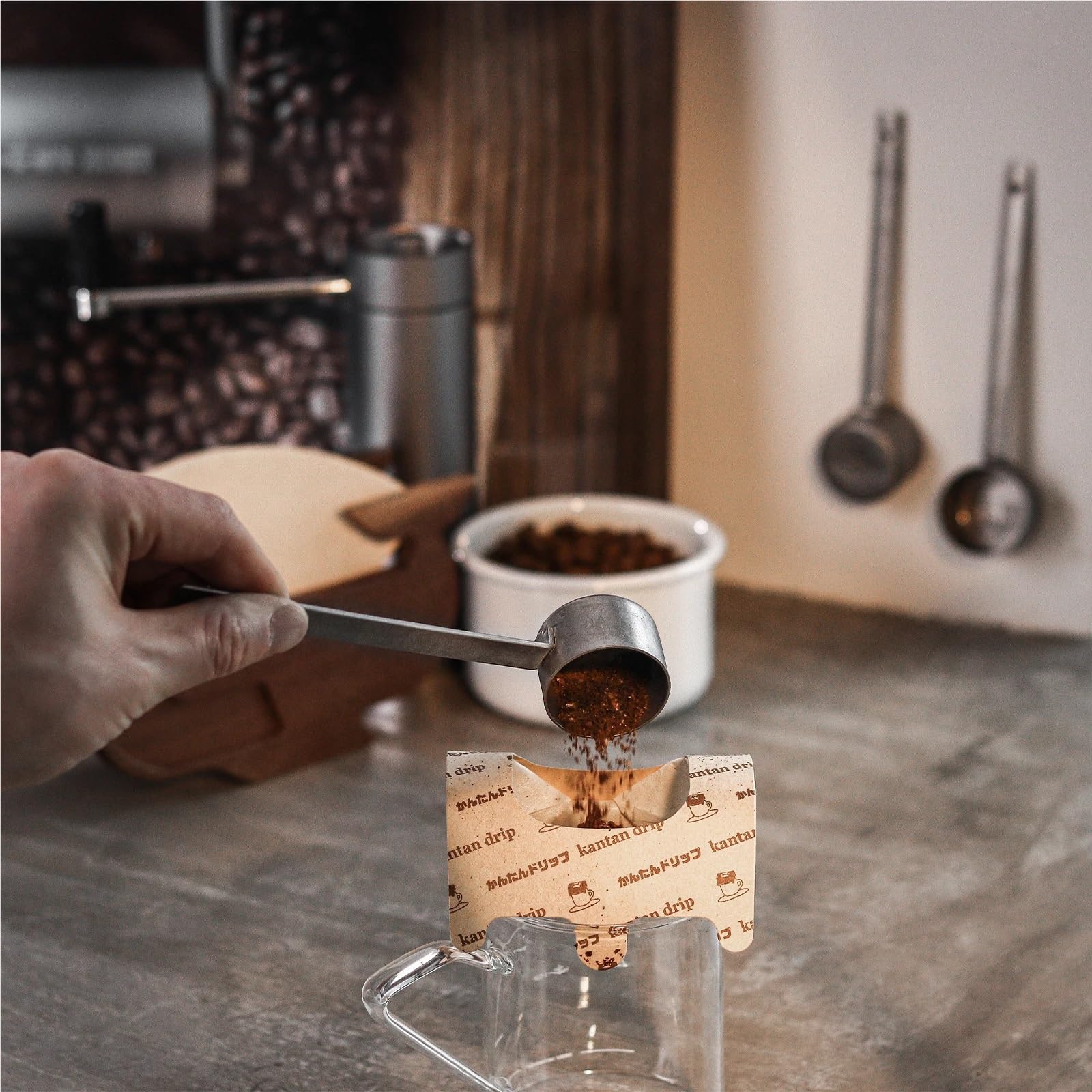 Cuchara for granos de café acero inoxidable, dosificadora espresso, exquisita cuchara for, bar, accesorios cocina