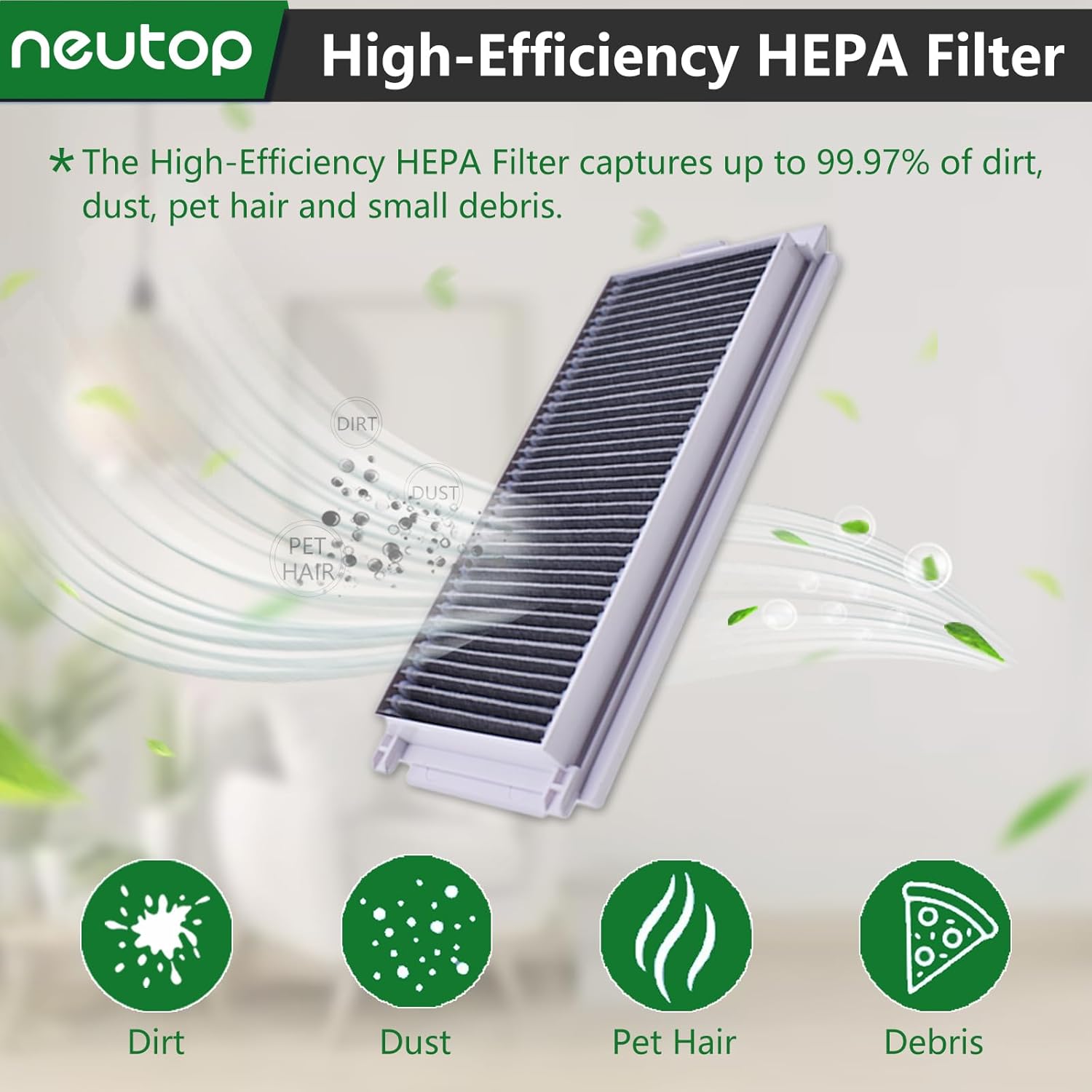 Neutop Replacement Parts Compatible with Ecovacs Deebot N30 Omni, N30 Pro Omni, Robot Vacuum Accessories 1 Roller 4 Filter 4 Side Brush 4 Mop Pad 4 Dust Bag