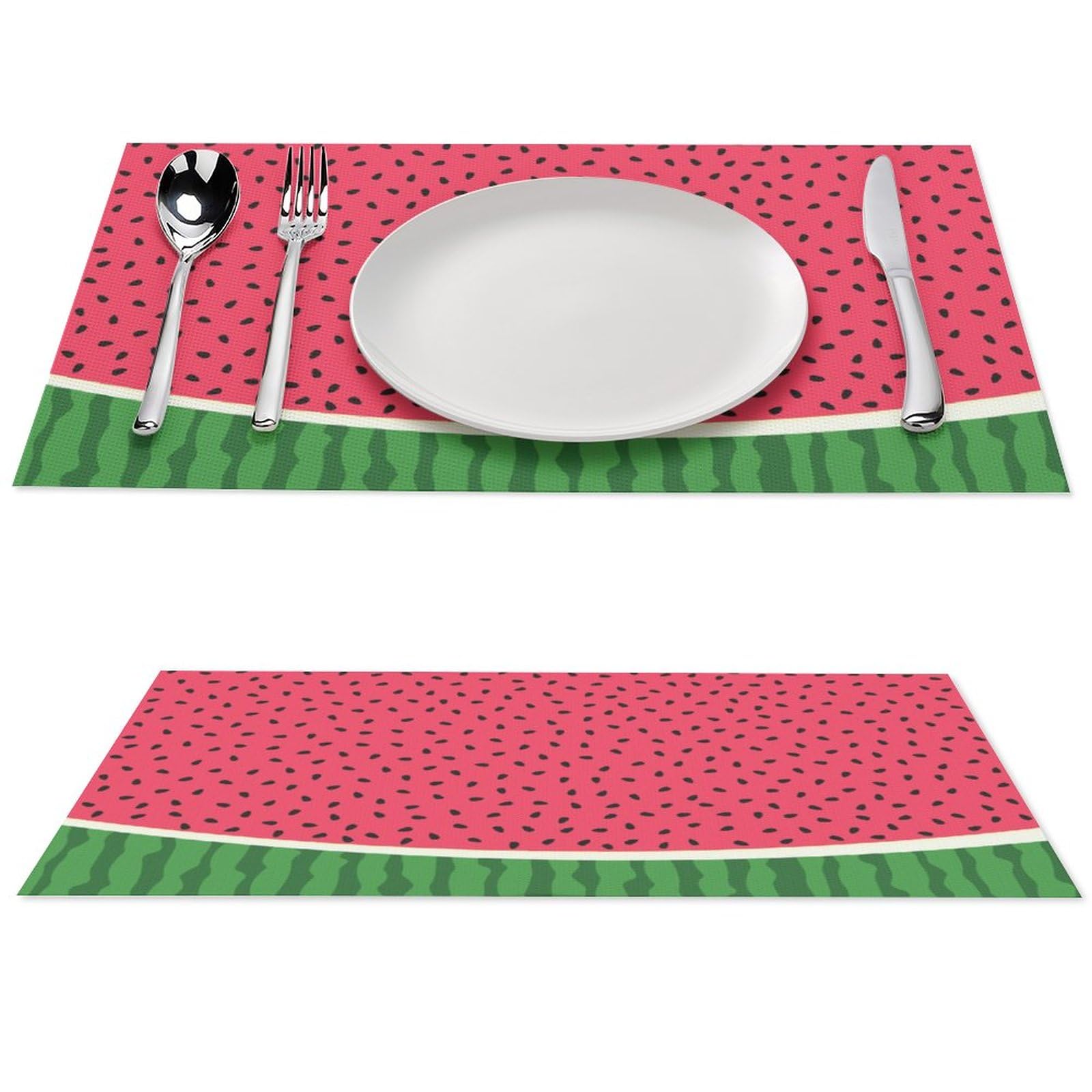 Watermelon Print Placemats Set of 6 PCS Washable Table Runner 18" X 12" Place Mats for Kitchen Party Dining Decoration