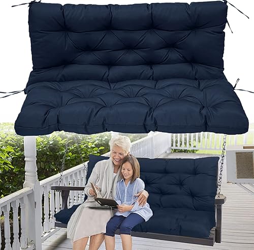 Miniatura 1 de Bench Cushions Swing Cushions Replacement Seat Pad, 3 Seater Waterproof Overstuffed Bench Cushion,Outdoor Loveseat Cushions with Ties for Porch