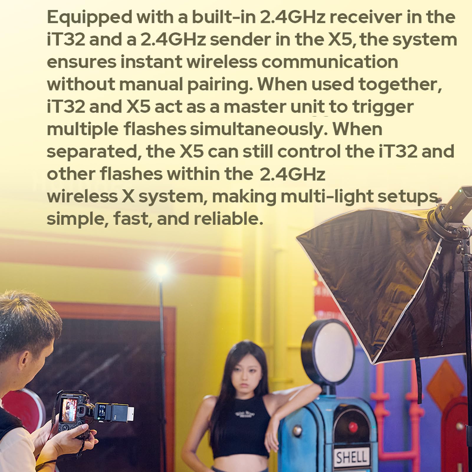 GODOX iT32 TTL - Flash para cámara y flash inalámbrico X5N, 1/8000s HSS GN18, tiempo de recarga de 1,5 s, luz LED integrada con difusor suave y filtro magnético para cámaras Nikon