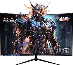 Monitor Curvo 23.6 Polegadas 100Hz Full HD LED – Tela 1500R, 1MS, 98% sRGB, HDMI/VGA, Adaptive Sync, Ajuste de Inclinação e Filtro de Luz Azul para Jogos e Home Office