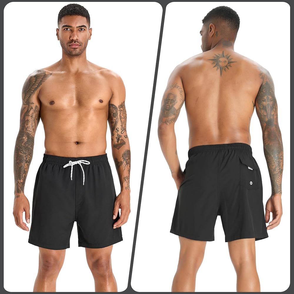 zeetoo Mens Swim Trunks with Compression Liner 5.5