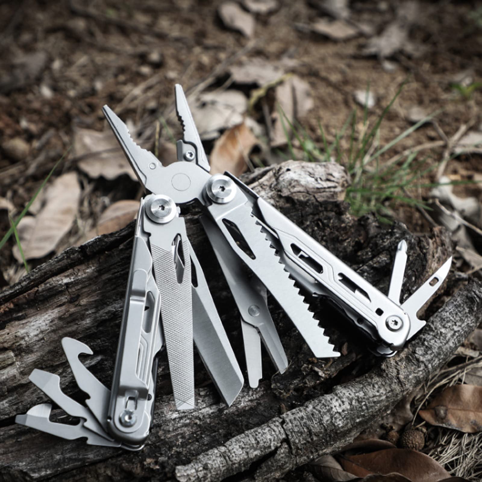 17-En-1 Multifonctions Acier Inoxydable Conçue Outil Multitool Pince De Poche Couteau Pliant Avec Poignée Ergono Pour Extérieur, Survie,Réparation Simple,Camping,Randonnée