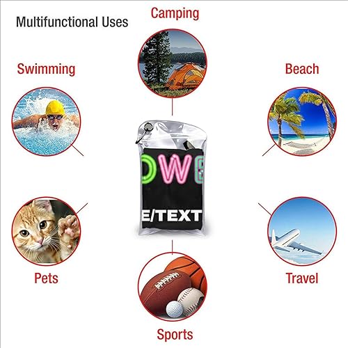 Miniatura 7 de Toalla de playa personalizada con texto, imagen, logotipo, toallas de playa de microfibra, toalla de secado rápido para viajes, playa, piscina, baño