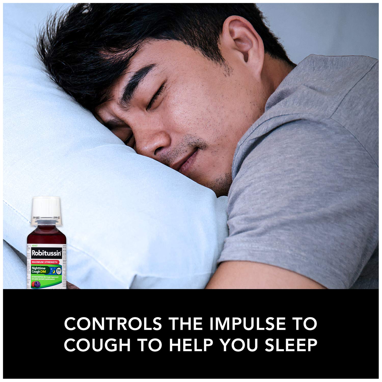 Robitussin Maximum Strength Nighttime Cough DM, Cough Medicine for