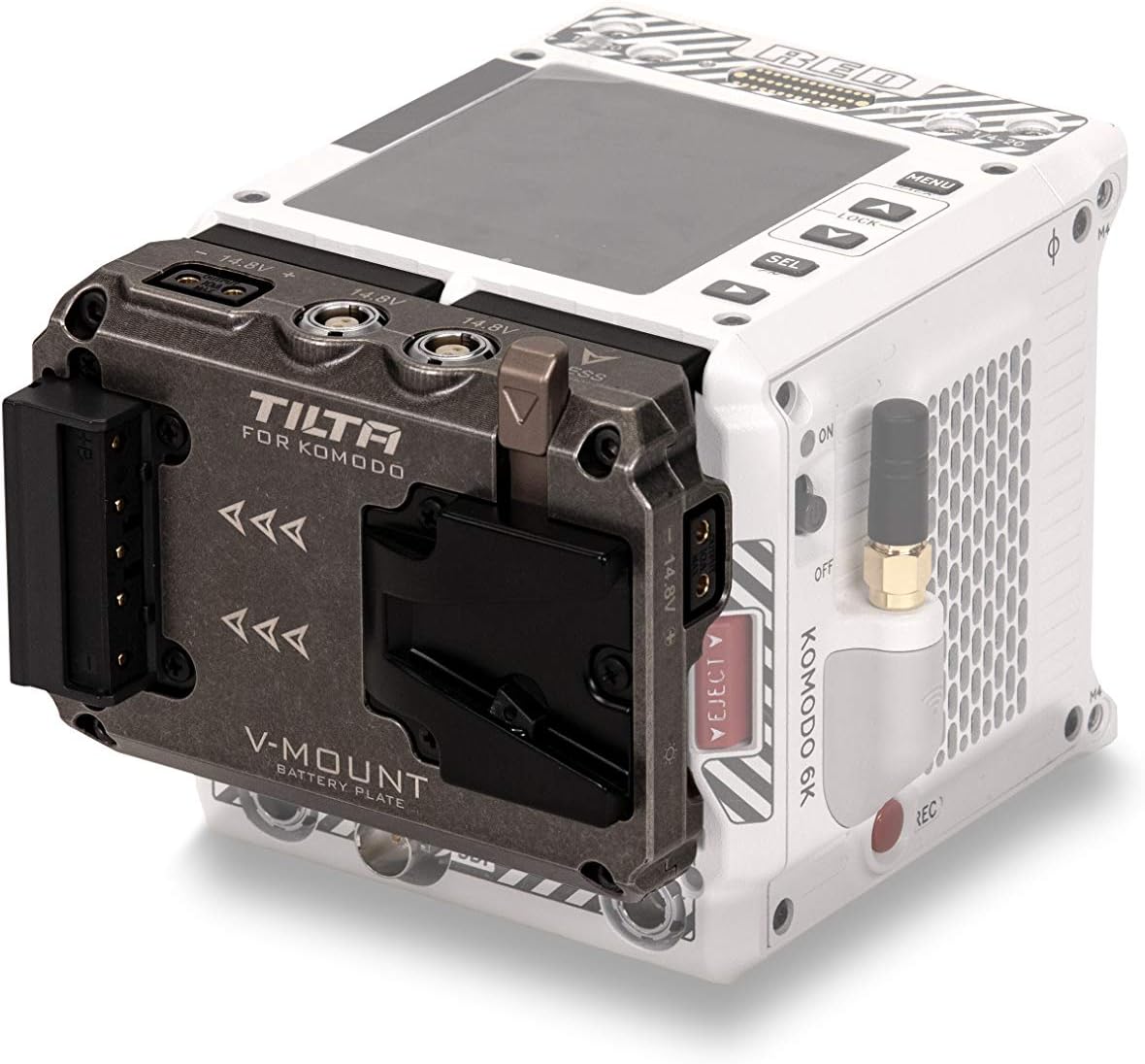 Tiltaing Dual Canon BP to V Mount Adapter Battery Plate Compatible with RED Komodo Camera - Tactical Gray | TA-T08-BPV