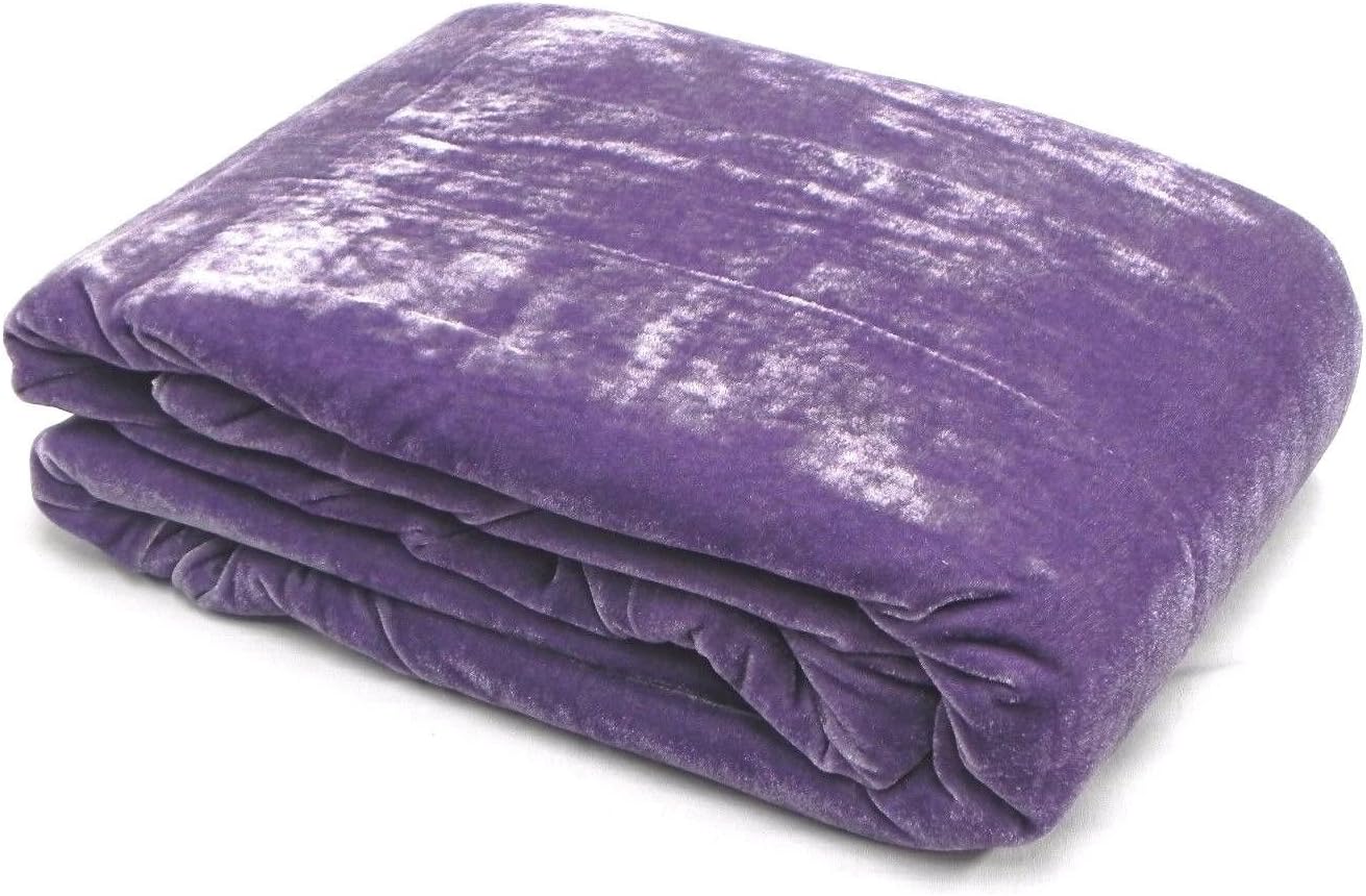 ELEGANT VELVETEEN THROW FULLY LINED 150X180CMS (LILAC)