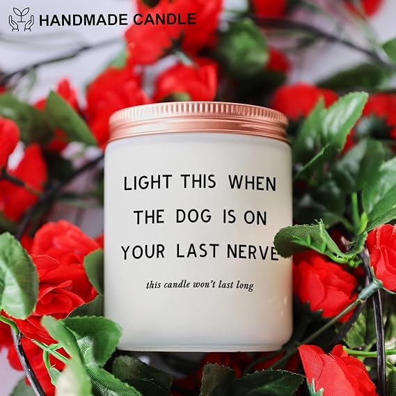 Funny Dog Mom Gifts for Women - Birthday Christmas Anniversary Mothers Day Gifts for Best Friend Girlfriend Sisters Coworker Dog Lovers - House Warming Gift Basket Idea Lavender Candle Present
