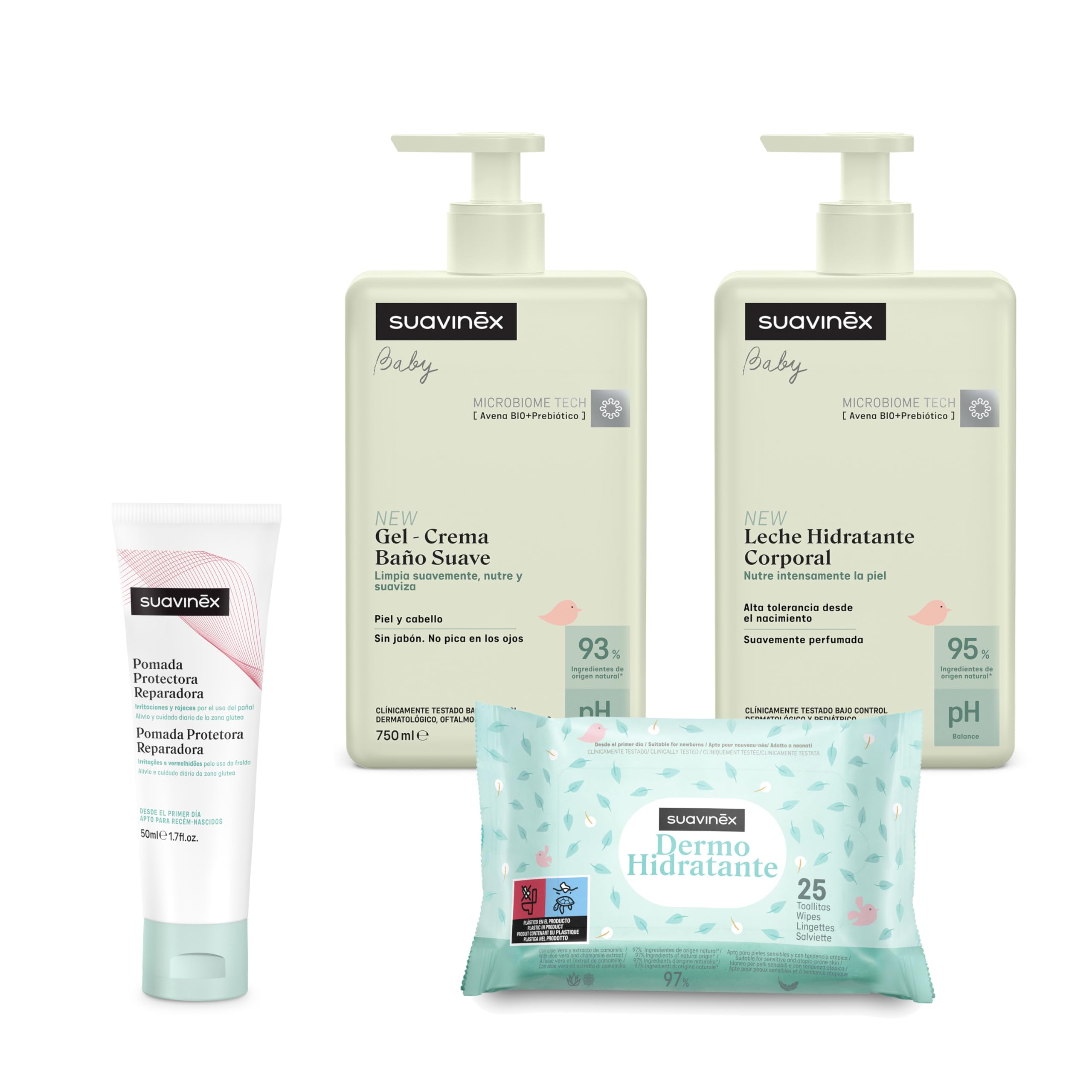 Pack Neonato Suavinex - Confezione Cosmetici Con Shampoo, Latte Idratante, Pomata E Salviettine - Foto 2