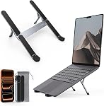 SODI Support pour ordinateur portable pour bureau - portatif & Support pour ordinateur portable pliable, support pour table de dessin réglable pour le travail, support en aluminium ergonomique pour MacBook (Gris)