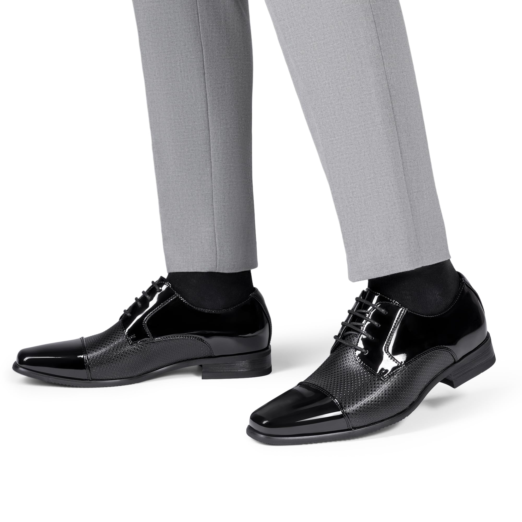 Bruno Marc Men's Patent Tuxedo Dress Shoes Classic Lace-up Formal Oxfords