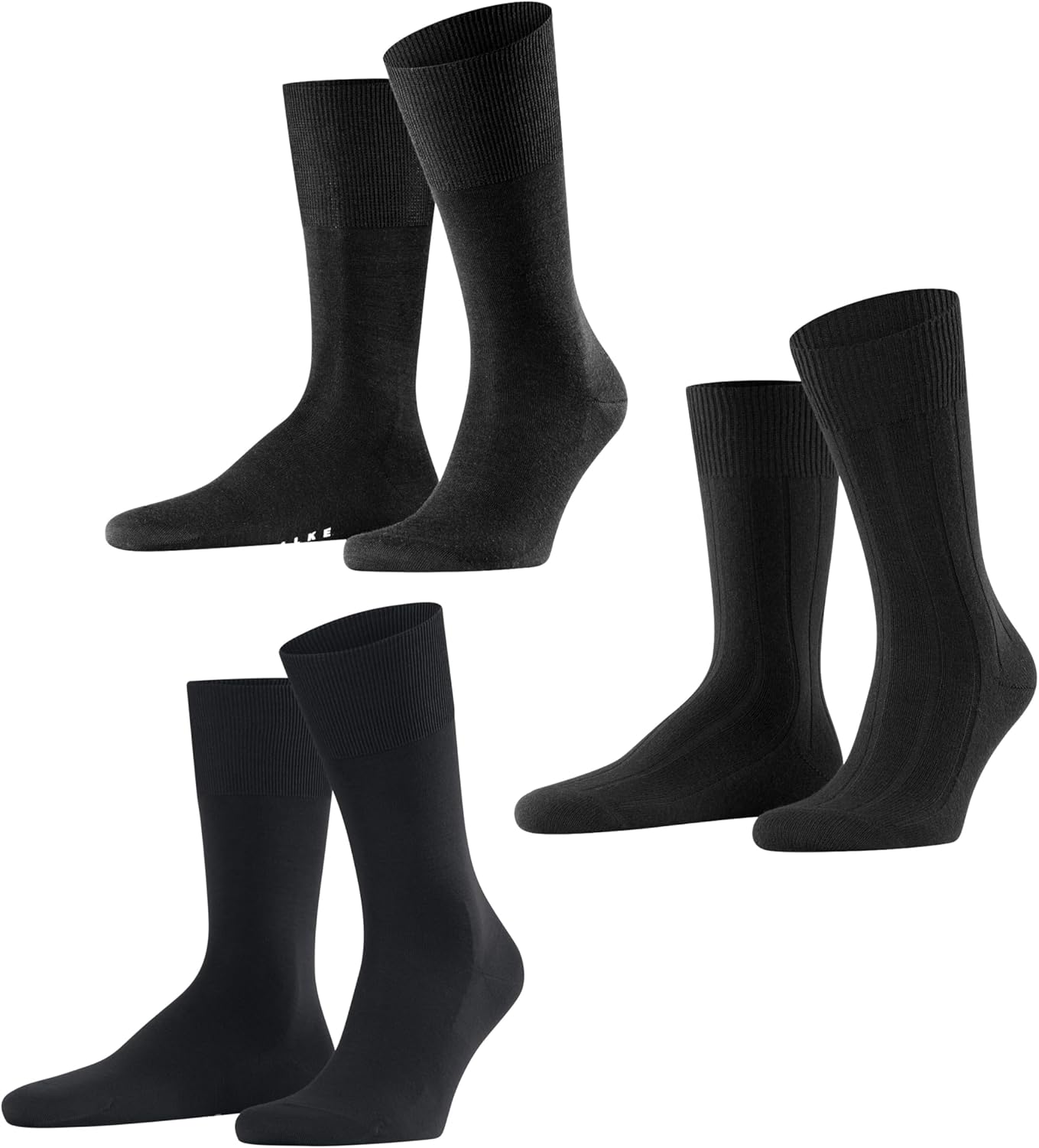 FALKE Temperature-Regulating Bundle, Men's Size 11-12, Black