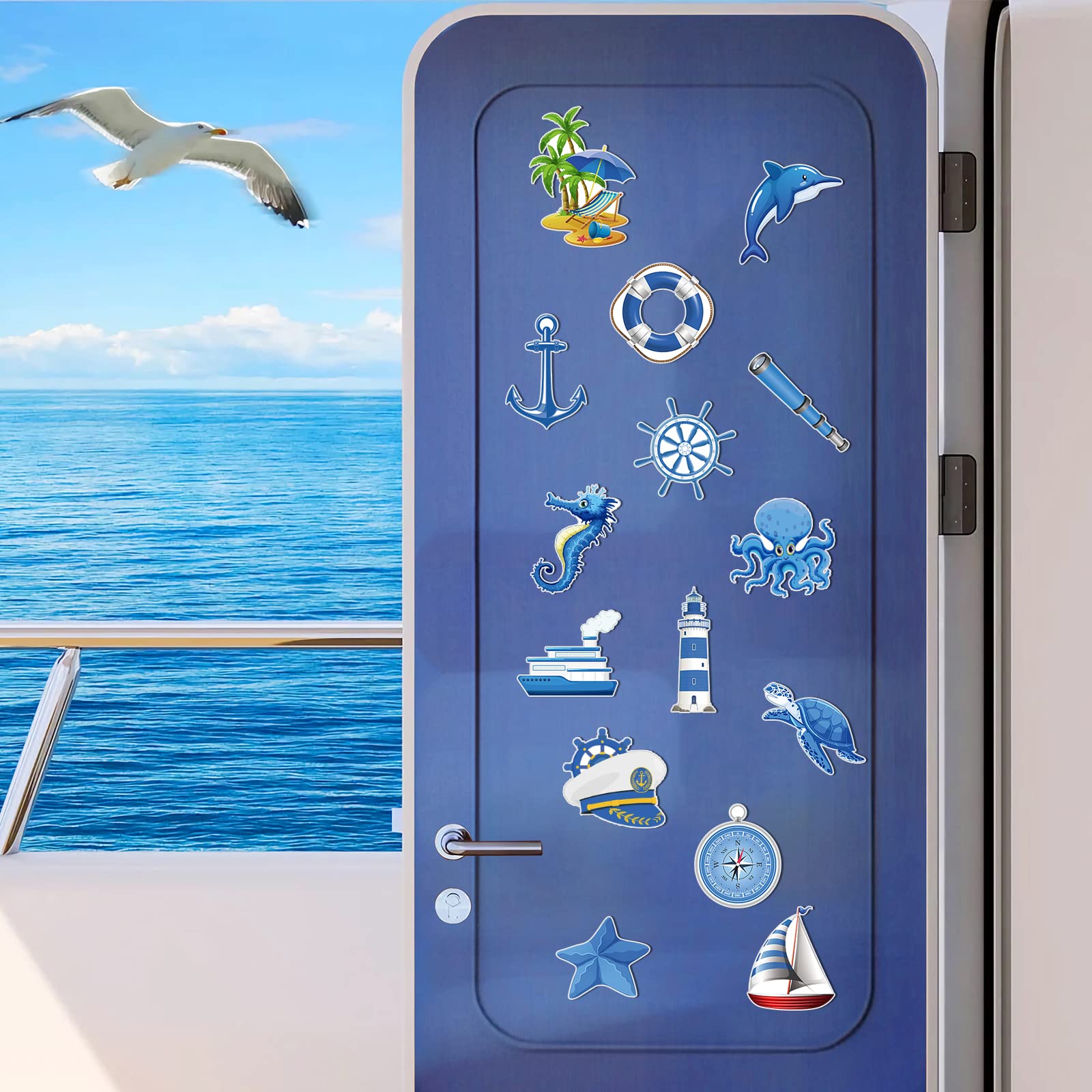 Family Cruise Door Decor Magnetic Stickers - 4 Pack Fun Cruise Cabin Decorations For Door, Refrigerator, Car, Family Vacation Party