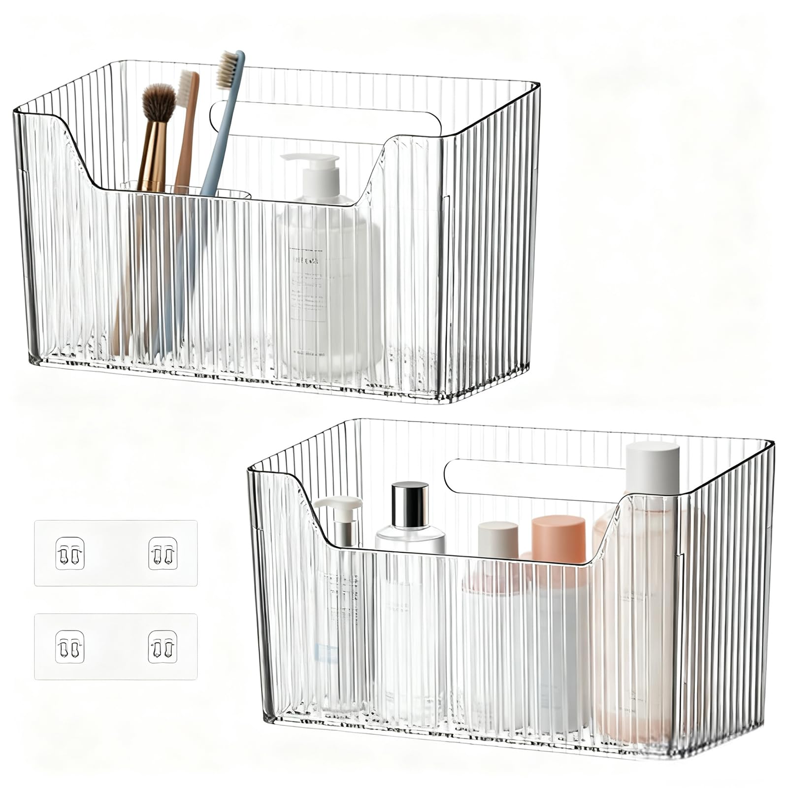 SXTDKMJ 2 Stück Schranktür Organizer, Selbstklebendes Wandmontierter Organisator Kleine Gegenstände Organizer für Kühlschrank Küche Badezimmer Schrank