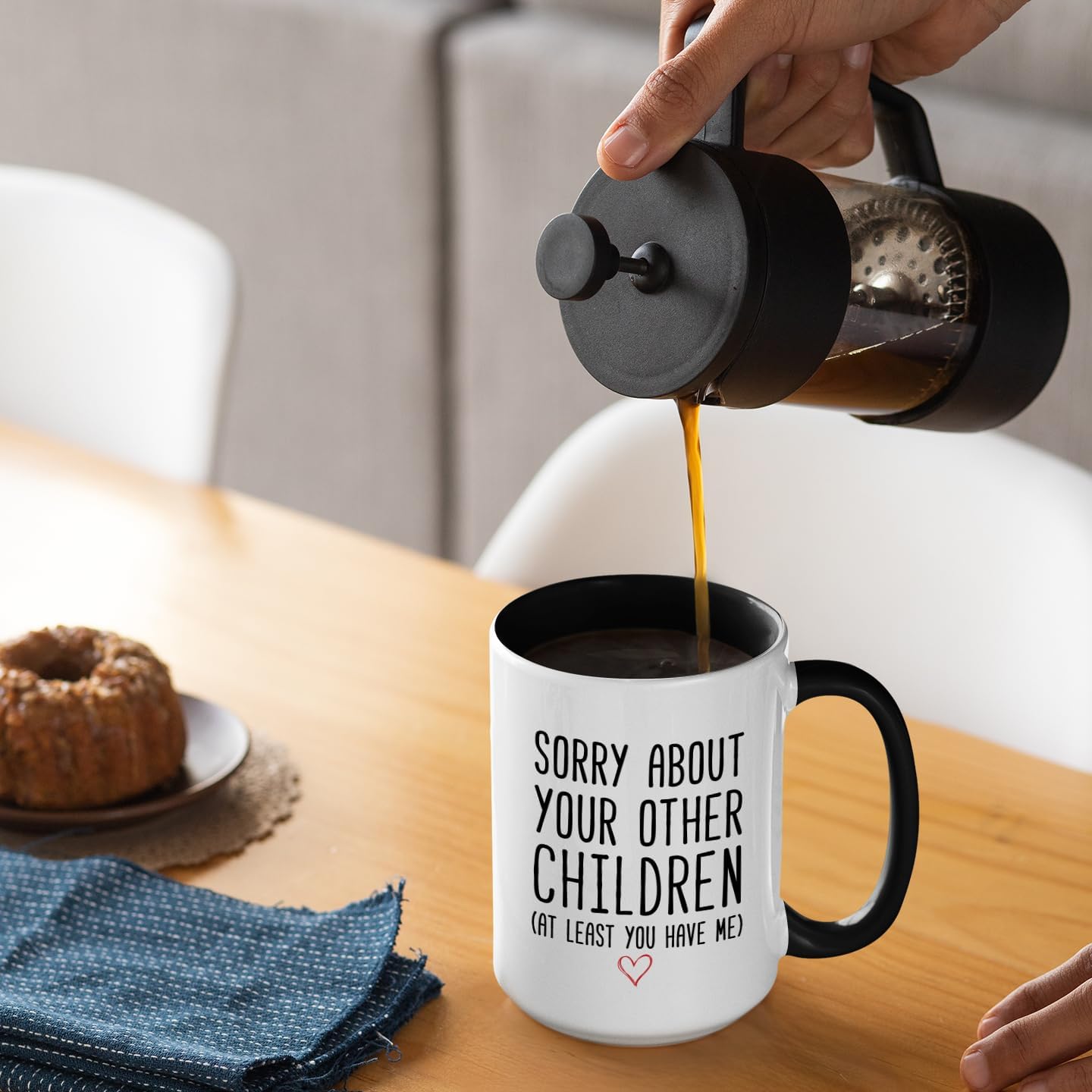 Veracco Funny Coffee Mug Gifts for Mom Dad Sorry About Your Other Children Mother’s Day Father’s Day Christmas Birthday from Daughter Son Tea Coffee Cup (Black Handle, 15oz) - Image 9