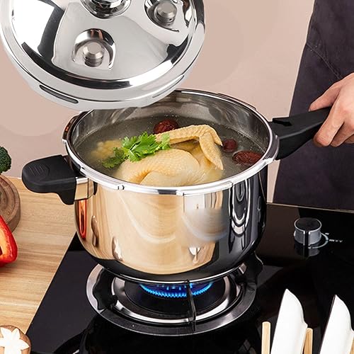 Miniatura 6 de Mini olla a presión de acero inoxidable eficiente: cocción rápida, retiene nutrientes y válvulas de seguridad