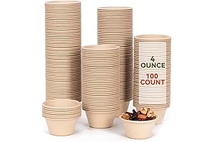 100 Pack Eco-Friendly Biodegradable Testing Cup Bowls 4 oz, For Parties, Events, and Sampling