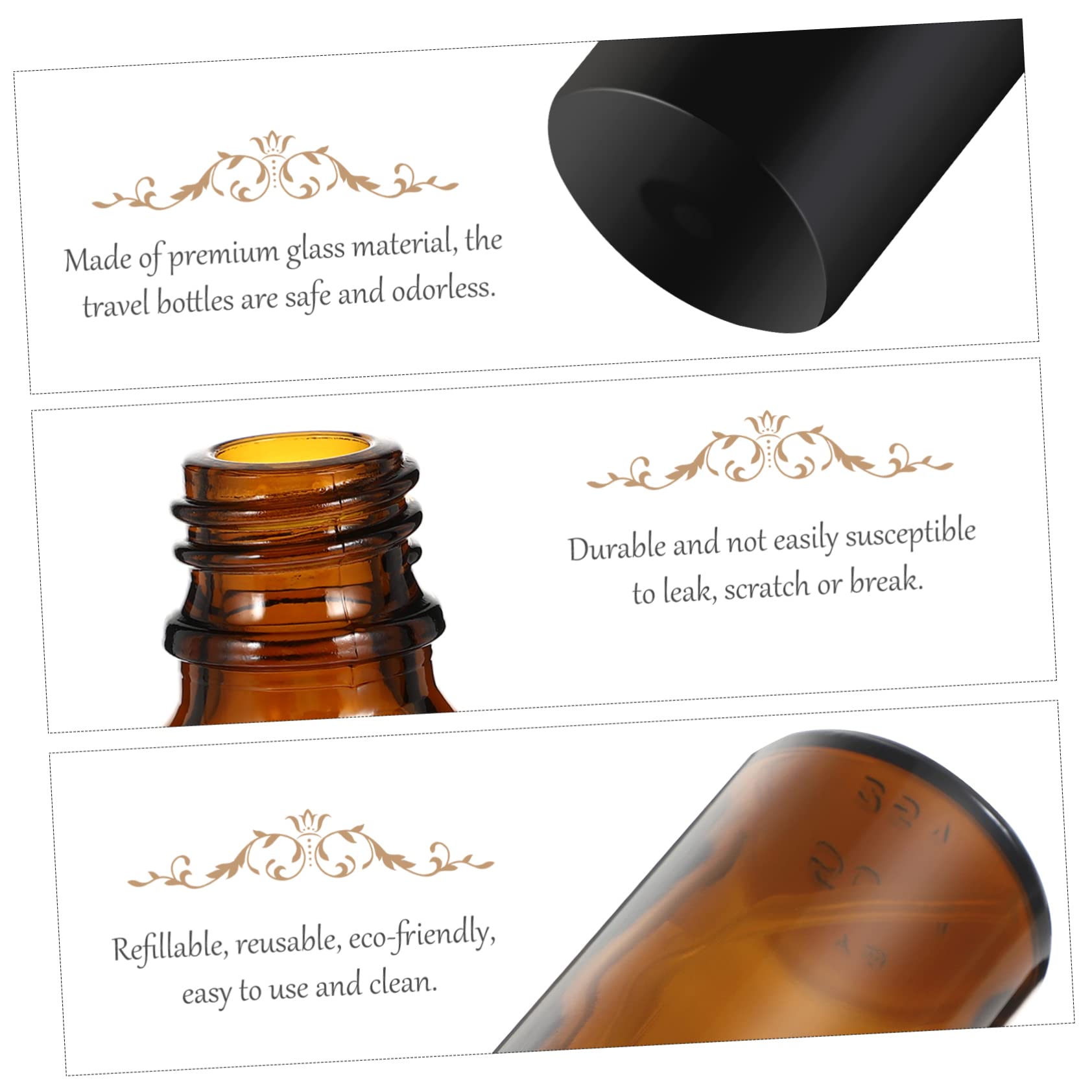 FRCOLOR Flaconi Spray in Vetro Marrone 50ml Ricaricabili Leggeri, Set 10 Pezzi Bottiglie Spray Vuote per Viaggi e Uso Esterno