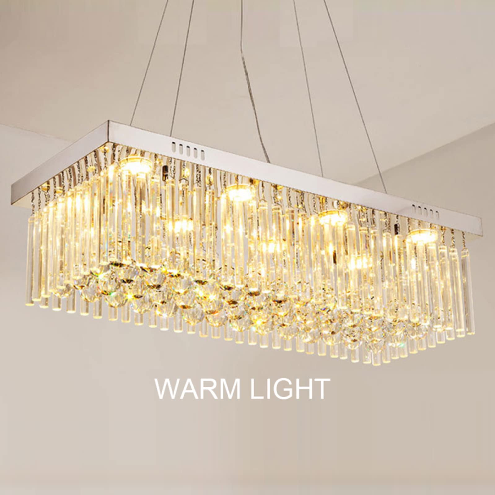Amazon.com: Machine LED Modern Rectangular Crystal Chandelier
