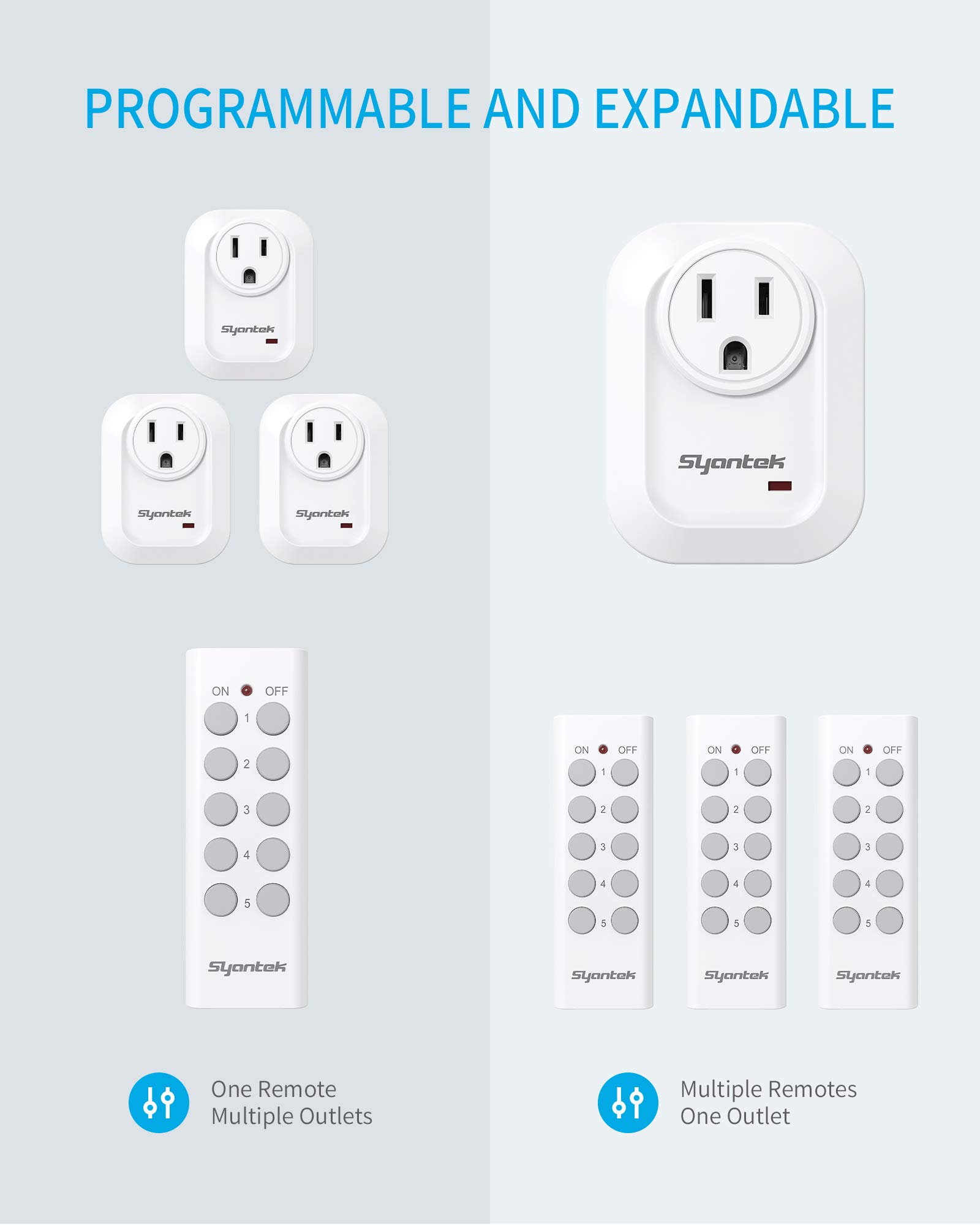 Upgraded Remote Control Outlet Wireless Light Switch for Household Appliances Expandable Remote Light Switch Kit Up to 100 — view 5