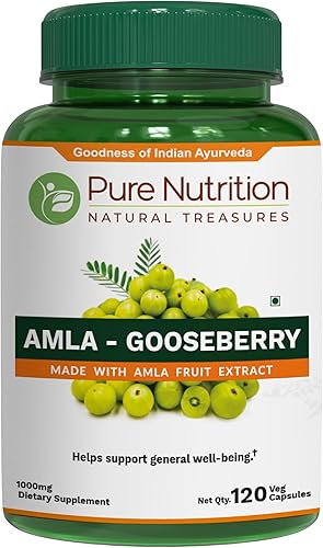 Miniatura 8 de Pure Nutrition Extracto de Amla 1000 mg por porción. (Equivalente a 8000 mg Amla Fruit Powder) Sin OGM 60 cápsulas vegetales