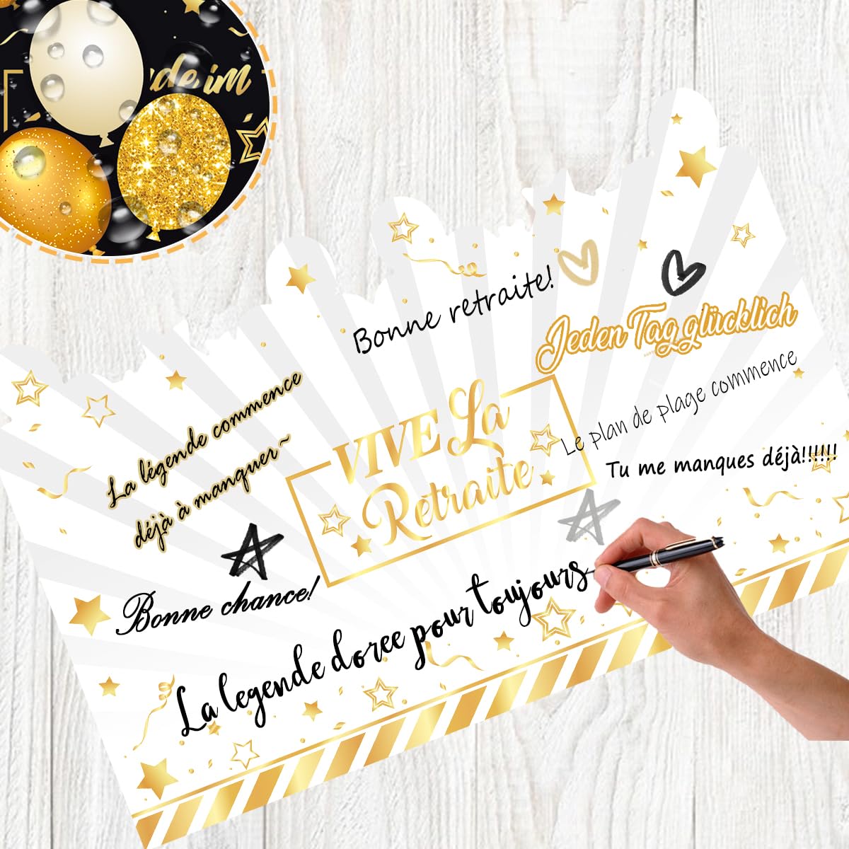 Kit Départ Retraite écharpe Et Couronne - Lot De 2 - Noir Argenté - Cadeau Humour Collègue Homme Femme - Fête Adieu