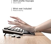 Vista 5 de Hexgears Teclado mecánico inalámbrico X5 con interruptor azul de caja Kaihl, teclado de computadora de caballero oscuro para juegos, escribir