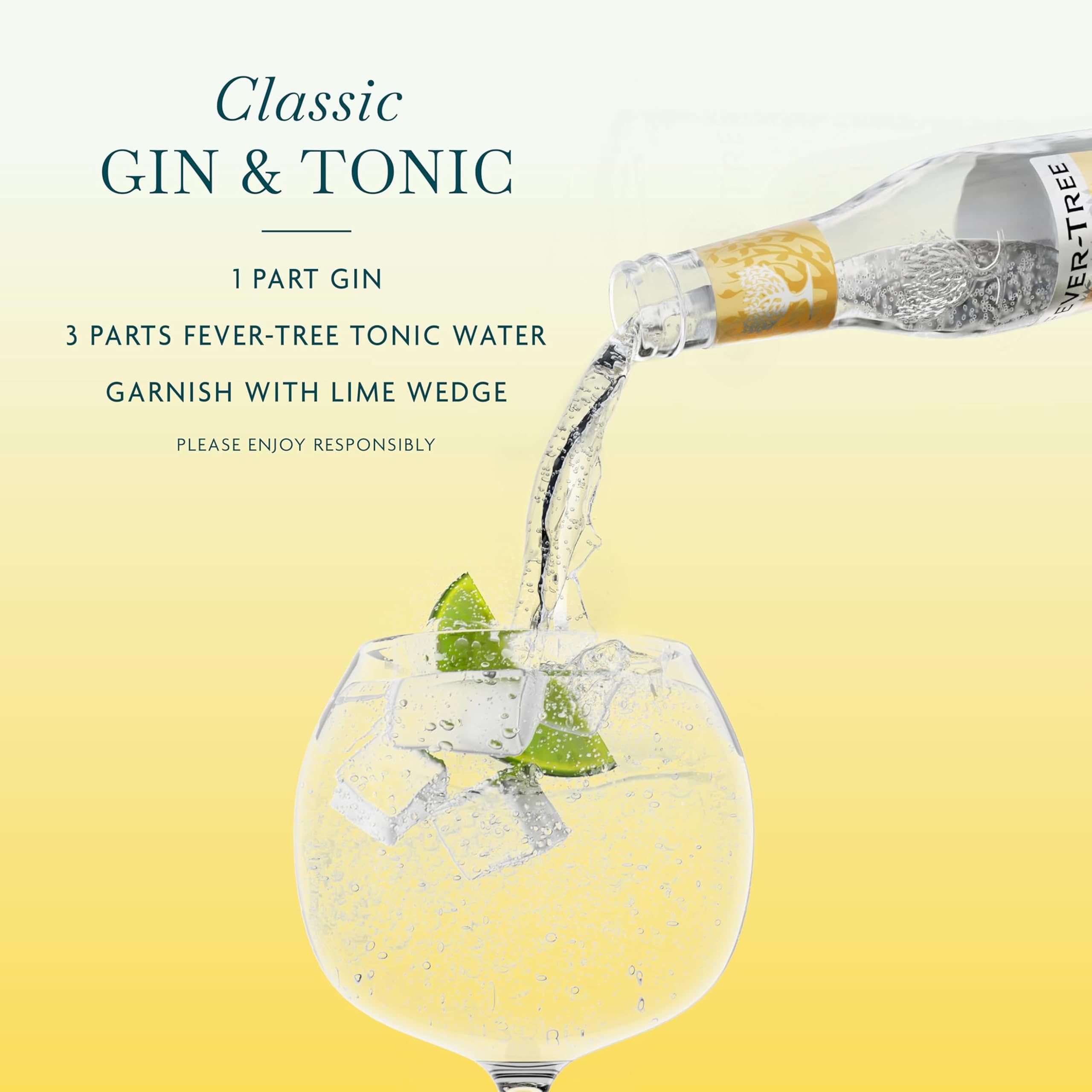 Tónica Fever-Tree, Premium Indian Tonic Water - Botellas de cristal de 200 ml (24 unidades)