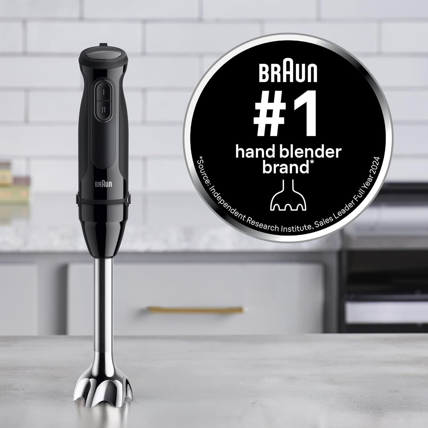 Braun MultiQuick 5 Immersion Hand Blender - MQ515 - Patented Technology - Powerful 500 Watt - Dual Speed - Includes Beaker, Whisk