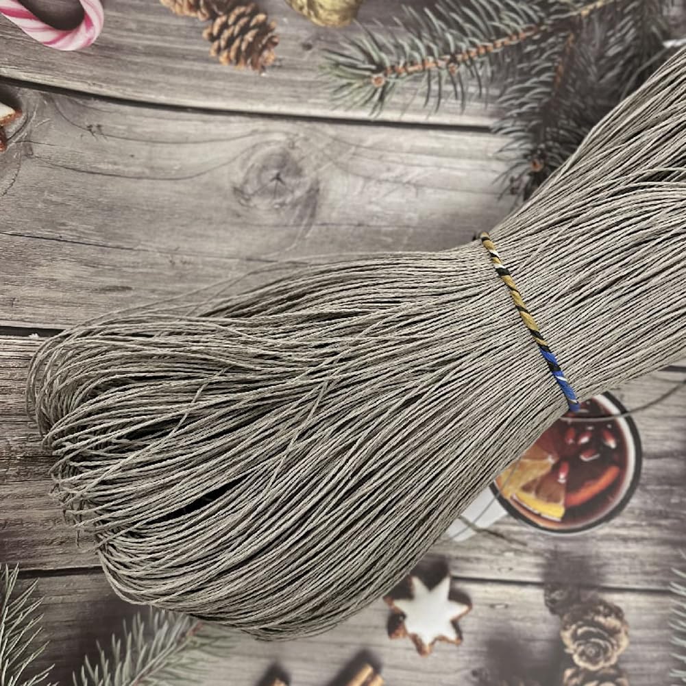 500g przędzy do papieru rafinowego do szydełka, naturalna nić ze słomy raafia, materiał dziewiarski do ręcznie robionych kapeluszy, toreb i rzemiosła (około 400 metrów)