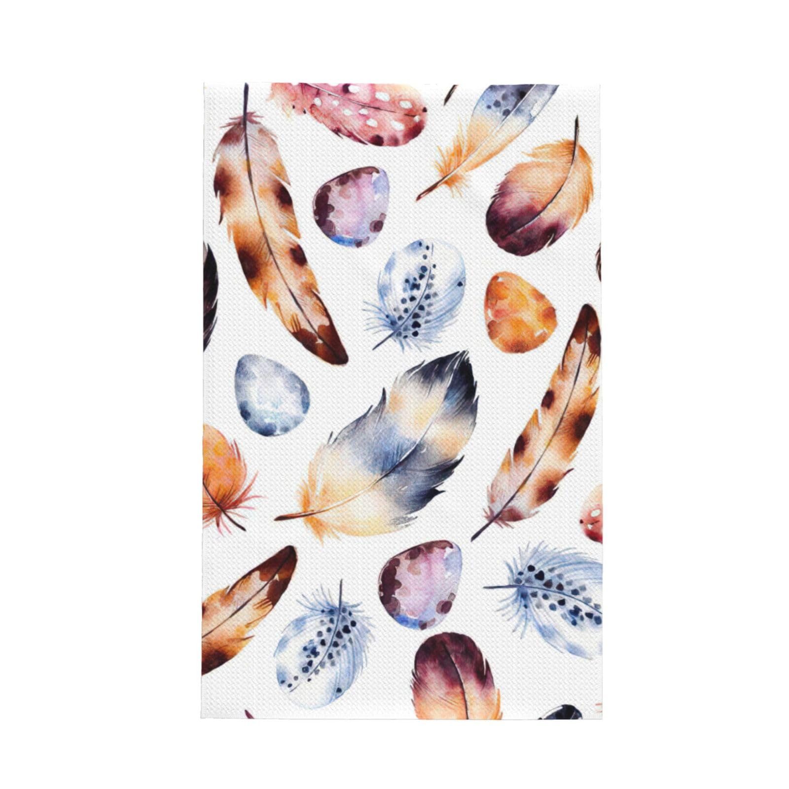 XXahnbm Colorful Peacock Feather Print Print Waffle Kitchen Towel,Absorbent Hand Towel