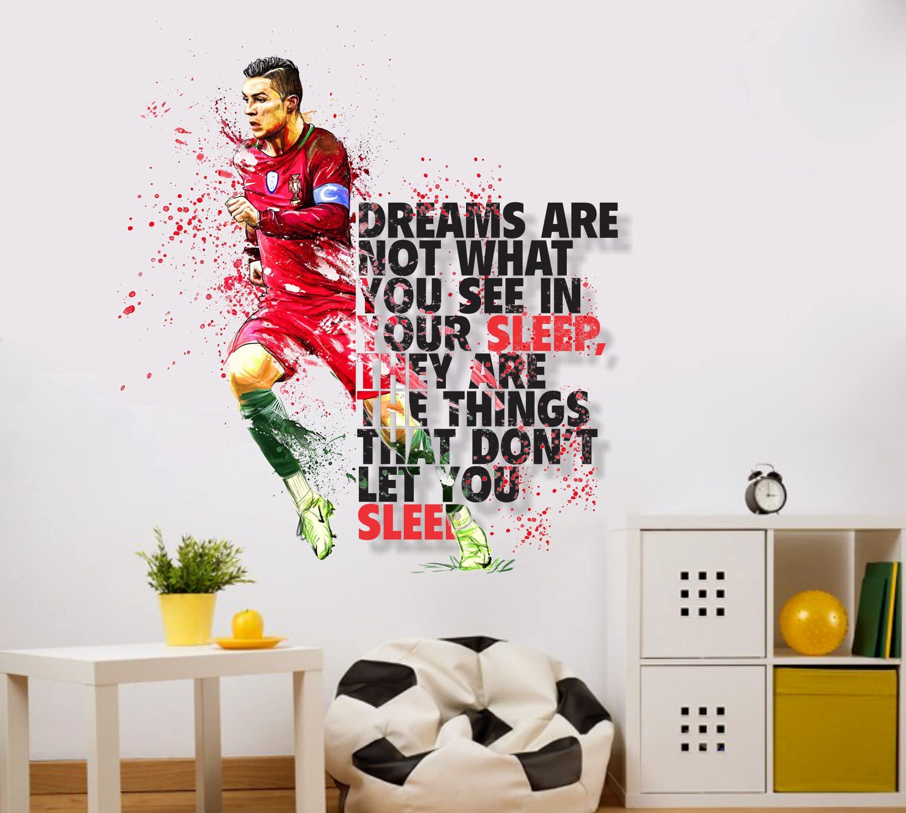 Art Kafe Ronaldo Dreams What You Made of Wall Sticker (Size :- 61 X 61 cm)