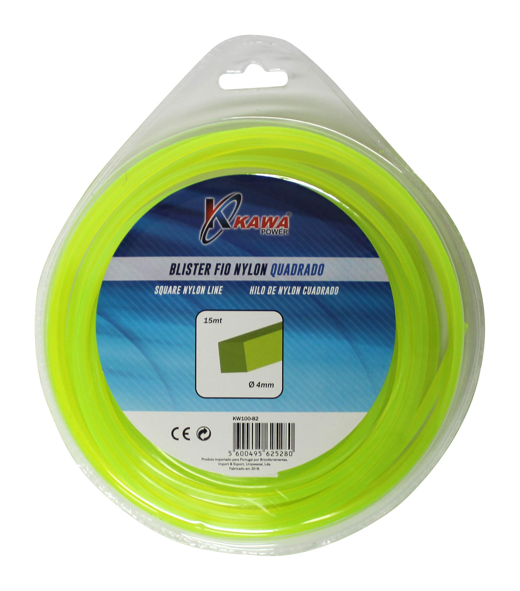 Hilo de nylon para desbrozadoras 4MM 15MT cuadrado Kawapower - Bricoferr